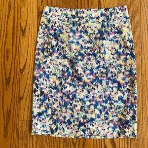 Ann Taylor skirt marble watercolor paint print